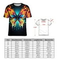 thumbnail image 2 of Colorful Butterfly T-Shirt O Neck Retro Print Big Size T-Shirts Short Sleeve Tees Womens Pretty Design, 2 of 5