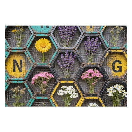 1000 Piece Flower Plant Mosaic Garden Puzzle for Adults 30x20 in – Hard Jigsaw Family Fun Gift