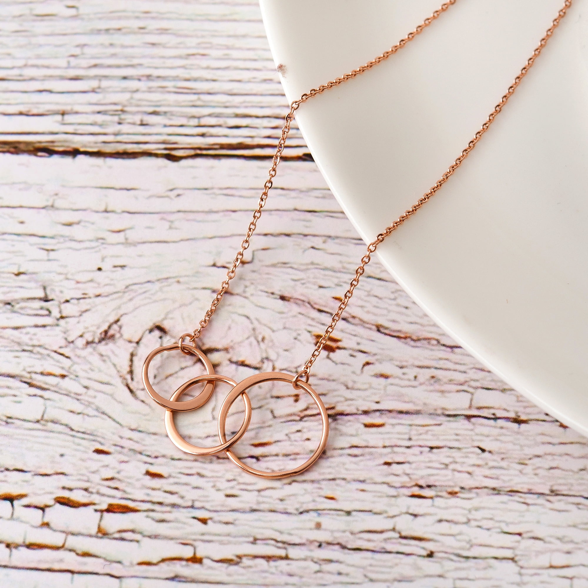 Mother and Daugther Mother's Day Gift, Mother's Day Gift from Daughter, Mother Day Gift Ideas, Necklace and Card Gift for Mom, Gift for Mom[Rose Gold Triple Infinity Ring,Purple Gradient]