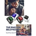 thumbnail image 4 of Bandmax Gemstone Birthstone Rings for Men Women Stainless Steel Cubic Zirconia Signet Ring with Ruby Bands for Men Dad Father's Day, 4 of 7