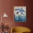thumbnail image 2 of Nawypu  Beach Ocean Whale Canvas Wall Art Prints, Summer Whale Vintage Paintings Prints, Artwork for Sea Life Theme Decor Bathroom Bedroom Living Room Sea House Home Decorations, 2 of 4