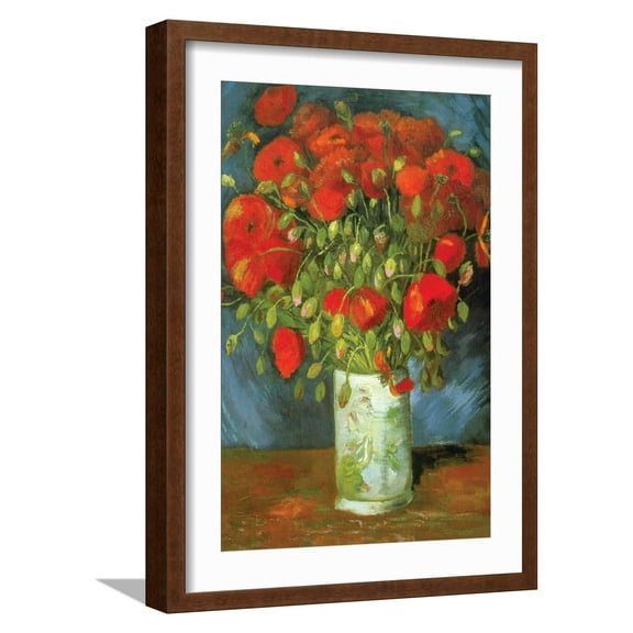 Red Poppies Framed Art Print by Vincent van Gogh, 12" x 18", Sold by Art.com