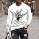 thumbnail image 1 of Amzcrzy Sudadera Para Hombre, Moda Informal, Estampado Deportivo, Manga Larga, Cuello Redondo, Blusas, Camisas, Blanco, M, 1 of 5