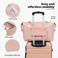 thumbnail image 2 of LONG VACATION 3 Piece Carry On Luggage 20 Inch Suitcase with Spinner Wheels, ABS+PC Hardshell Suitcase set with TSA Lock & YKK Zipper, Pink, 2 of 7