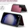 thumbnail image 6 of Wallet Case with Card Holder for Samsung Galaxy S23 FE 5G, RFID Blocking Flip Case PU Leather Folio Case Kickstand Card Slots Case Magnetic Clasp Cover Shockproof Case for Women Men -Wine Red, 6 of 14