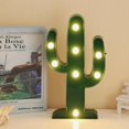 thumbnail image 4 of Señal de luz de ojo de caballo de cactus, luz LED blanca cálida verde tropical - Sala de estar, dormitorio, mesa y pared, decoraciones navideñas para niños y adultos - Batter, 4 of 5