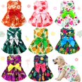thumbnail image 1 of Vestido LEIFIDE para mascotas, 8 unidades, lazo floral hawaiano, tamaño mediano, 1 of 6