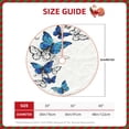 thumbnail image 3 of Daiia Blue Flying Butterflies Drawing Merry Christmas Tree Skirt , Xmas Large Lace-up Tree Skirt, Santa Snowflakes Rustic Home Decorations New Year Party Farmhouse Decor-48", 3 of 7