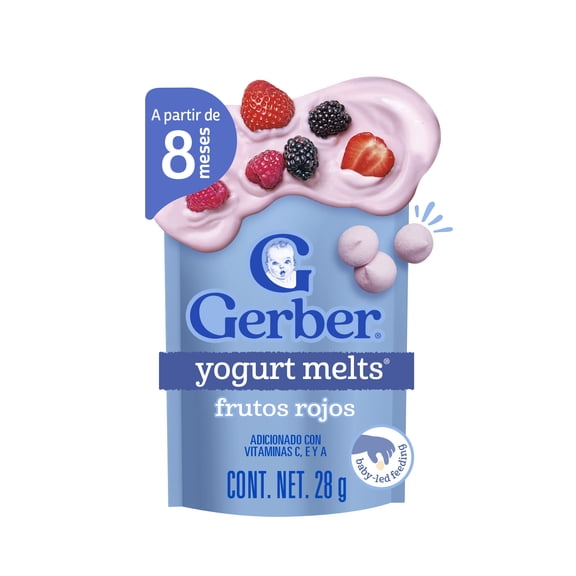 Melts Gerber Melts de Yogurt de frutos rojos en Bolsa 28 gr