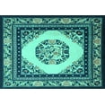 thumbnail image 1 of Ahgly Company Indoor Rectangle Oriental Turquoise Blue Asian Inspired Area Rugs, 2' x 5', 1 of 4