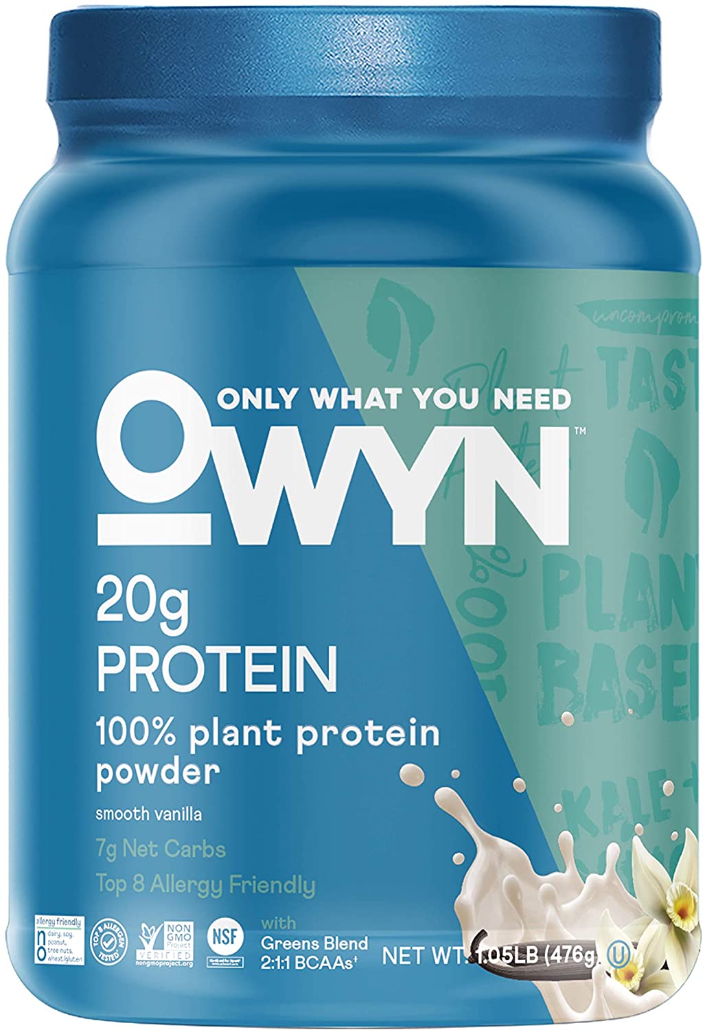 OWYN Only What You Need Plant-Based Protein Powder, Smooth Vanilla, 1.05 lbs - image 1 of 3