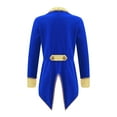 thumbnail image 2 of Yartina Kids Boys Velvet Long Sleeve Tailcoat Regal King/Prince Show Stage Performance Tuxedo Jacket Royal Blue 4, 2 of 7
