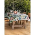 thumbnail image 3 of Outdoor Tablecloth with Umbrella Hole for Patio/Picnic/Party/Camping, Blue Spring Floral Waterproof Table Cloth Rectangle Table Cover Washable, Pink Flowers Butterfly Rustic (52"x 70"), 3 of 8
