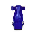 thumbnail image 2 of BLISSFUL STEP Women's Shoes Open Toe Block Heel Ankle Strap Sandals Royal Blue 8, 2 of 7