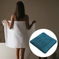 thumbnail image 6 of 1pc Soft Absorbent Cotton Bath Towel Classic Design Blue 59.06''x28.35'' for Bathroom Shower, 6 of 7