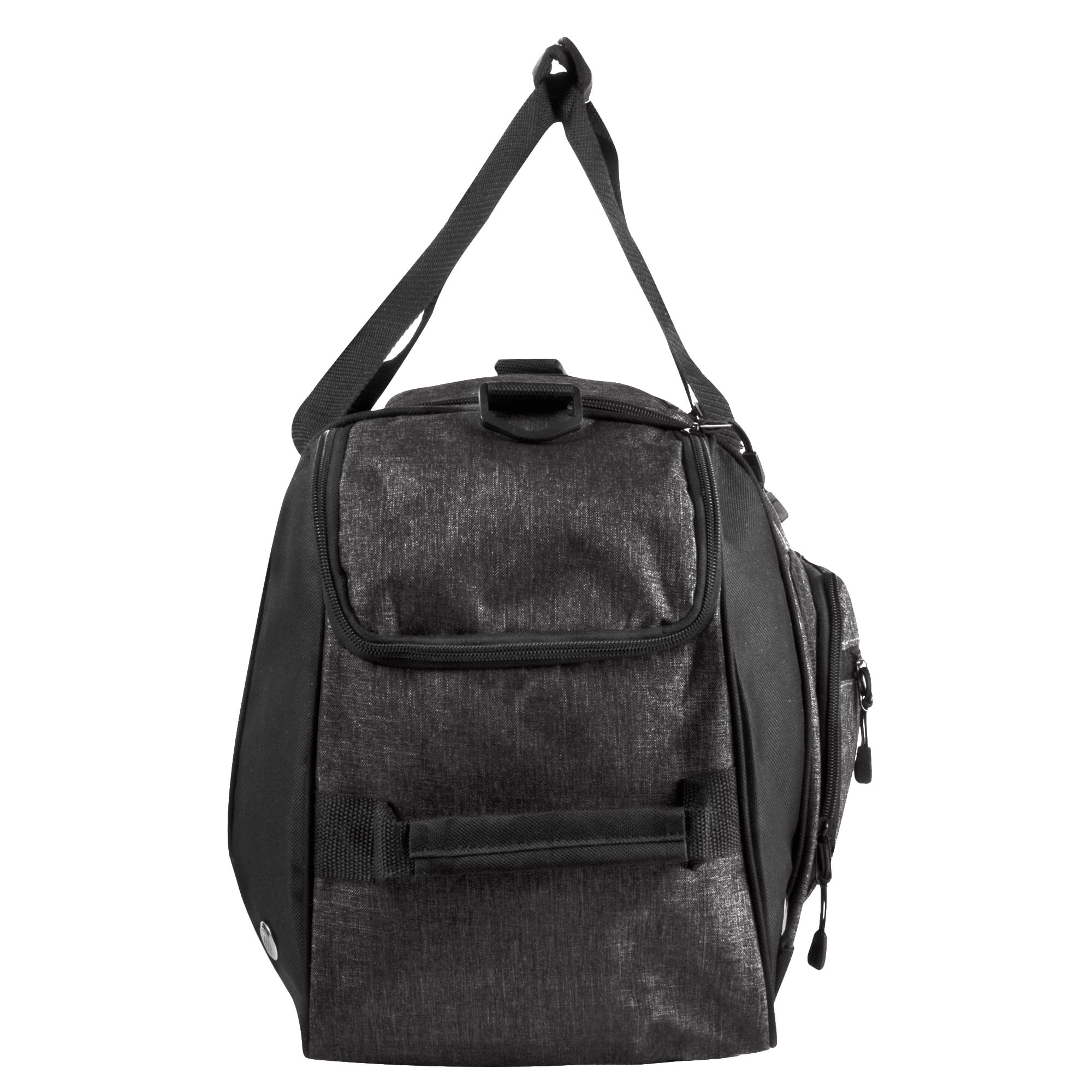 Summit Ridge 24"L Duffel Bag 42 Liter Capacity for Gym Clothes, Sports Equipment, Towels, Sneakers, Travel, Commute in Heather Black