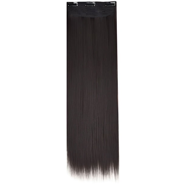 Extensiones de cabello con clip, piezas de cabello largo y liso, aspecto natural, piezas de cabello sintético