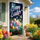 thumbnail image 4 of CaiYueKe Easter Door Cover Curtain Decoration for Spring Holiday Party, Bunny Egg Themed Hanging Door Banner Wall Decor, Festive Home Indoor Outdoor Welcome Sign with Religious Cross Pattern, 4 of 7