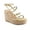 Yellow, variant on Women's Chic Strappy Espadrilles Platform Wedge Casual Sandals