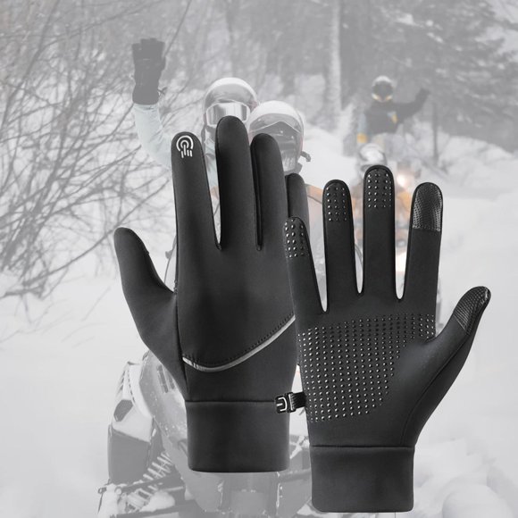 Guantes de invierno Fernando antideslizantes con forro de felpa para ciclismo y esquí negro XL