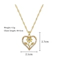 thumbnail image 3 of Elegant Pendant Necklace for Women with Sunflower Design and Cubic Zirconia Stones Hollow Out Layering Chain Jewelry for Her, 3 of 6