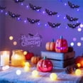 thumbnail image 3 of Cififendec Halloween Bat String Lights with 30 LED Bulbs, 118.11", Battery Operated Waterproof Purple Bat Fairy Lights for Spooky Party Decor, 3 of 5