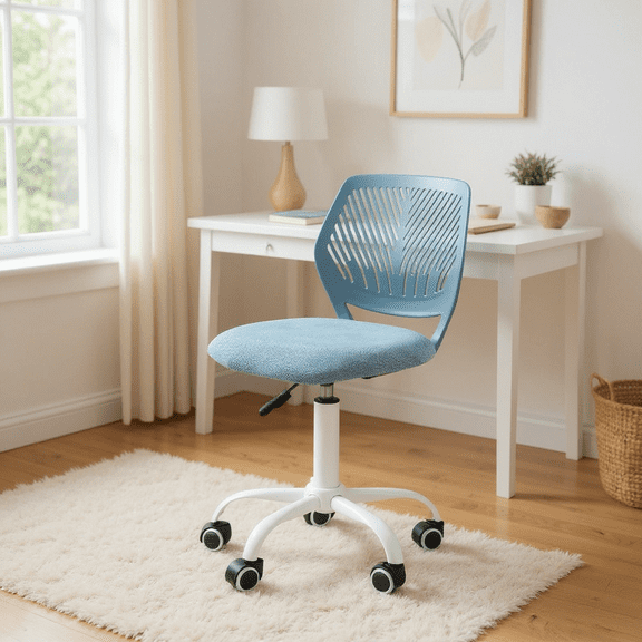 Homy Casa Guest Room Writing Stool Ergonomic Adjustable Desk Chair with Swivel Casters and Height Control for Bedroom Home Office and Study Area