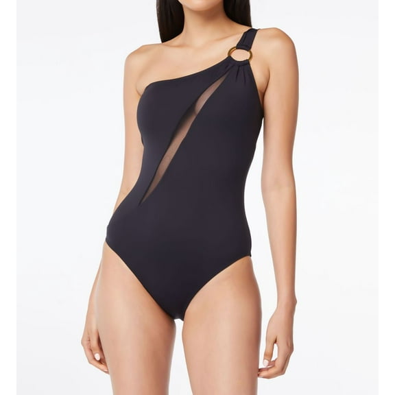 Women's Bleu Rod Beattie RU22208 Ring Me Up Asymmetrical One Piece Swimsuit (Black 4)