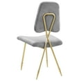 thumbnail image 4 of Modern Contemporary Urban Design Dining Kitchen Room Side Chair, Velvet Fabric Metal Steel, Grey Gray, 4 of 5