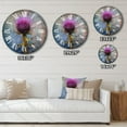thumbnail image 4 of Designart "Thistle Plant Whispers in Purple and Green IV" Floral Oversized Wall Clock, 4 of 5