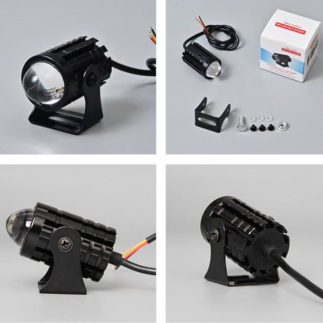 Justharion Aluminum Flexible Adjustment Bracket High Efficiency LED Beads Durable Casing Motorcycle Spotlights White light Type 1