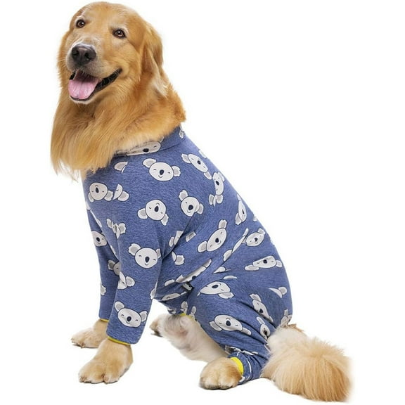 UOSIA Cotton Medium Large Dog Onesie Surgery Recovery Suit for Large Dogs Bodysuit Pajamas Pjs