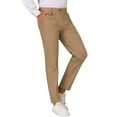 thumbnail image 5 of INSPIRE CHIC Dress Pants for Men's Pleated Front Tapered Leg Business Chino Trousers 32 Brown, 5 of 6