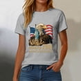 thumbnail image 4 of COMVALUE Women's Patriotic Crew Neck Top 250th Anniversary USA 2026 America Shirt (Light Gray, M), 4 of 8