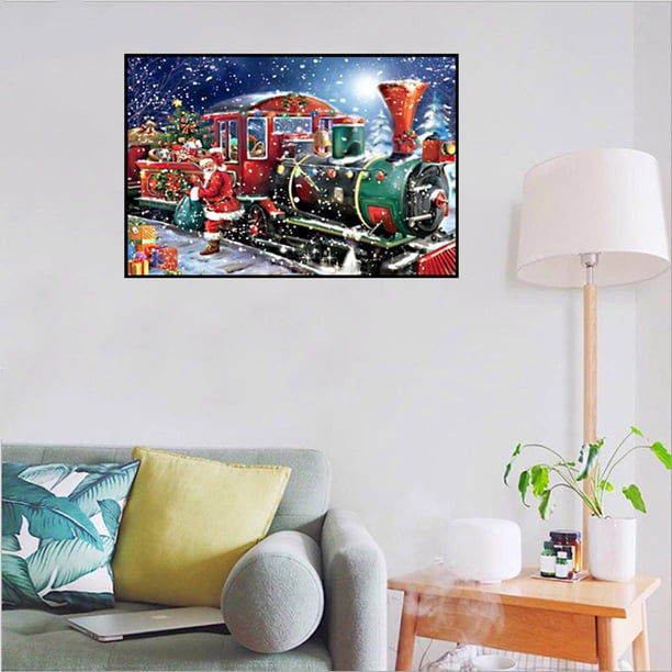 Xihbxyly Kit de Bordado 5D con Lentejuelas de Resina Brillantes, Ideal para Decorar La Pared Del Salón o El Dormitorio, Ideal para Manualidades Navideñas, Lienzo de 40 X 30 Cm.