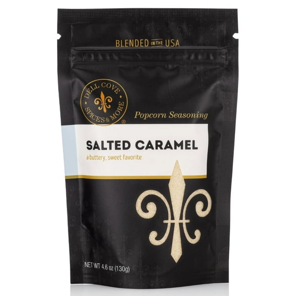 Low Sodium Salted Caramel Popcorn Seasoning - Low Calorie Popcorn, Caramel Popcorn Seasoning - Dell Cove Spices, 4.6 oz