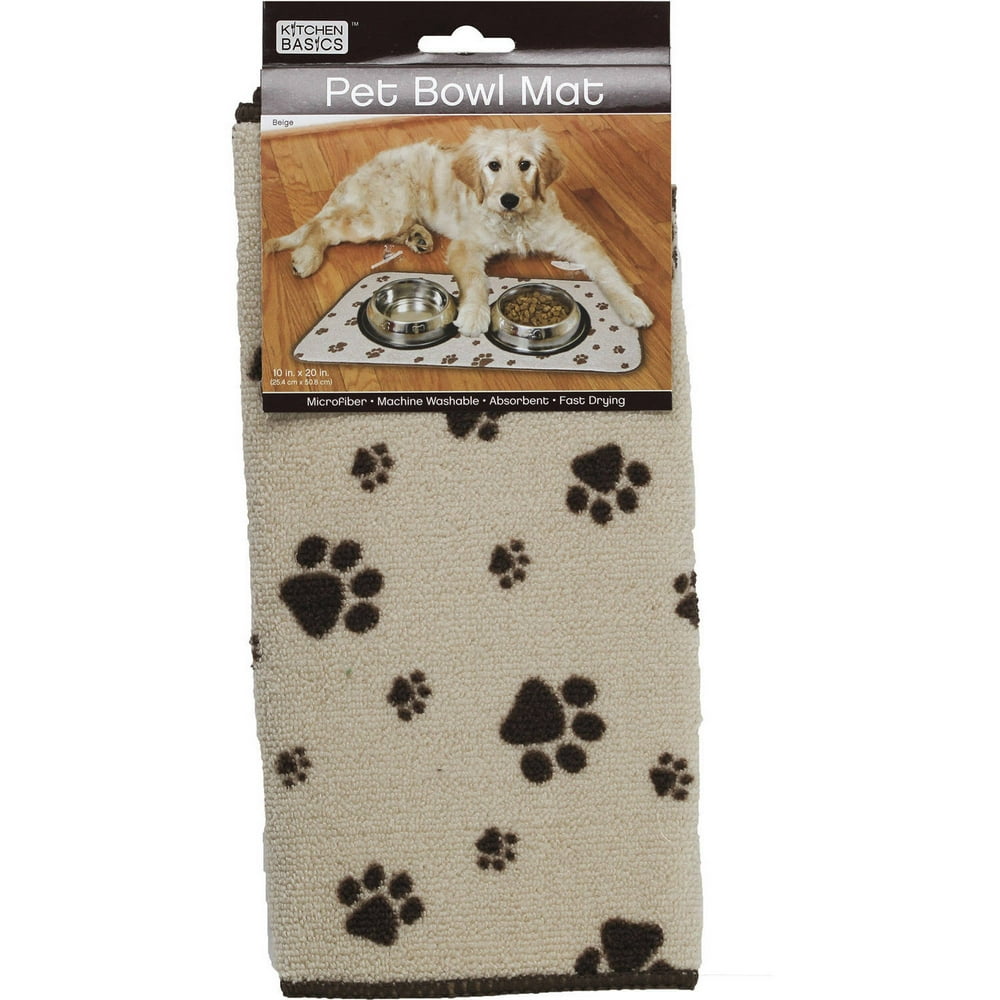 Kitchen Basics Microfiber AntiSkid Pet Bowl Mat Taupe
