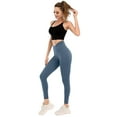 thumbnail image 2 of Women's V Cut Cross Waist Yoga Leggings with Pockets High Rise Workout Pants, 2 of 6