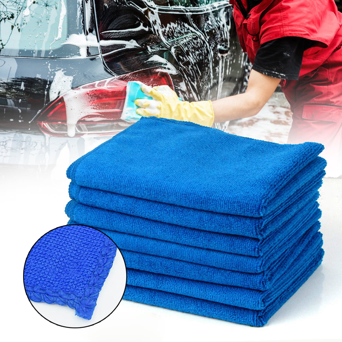 Microfiber Cleaning Cloth Towel Absorbent No Scratch Polishing Detailing Rags.