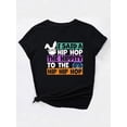 thumbnail image 3 of Camiseta deportiva informal de manga corta con estampado de letras y conejos de Pascua. Ideal para adultos, hombres, mujeres, adolescentes, jóvenes y para el tiempo libre., 3 of 5