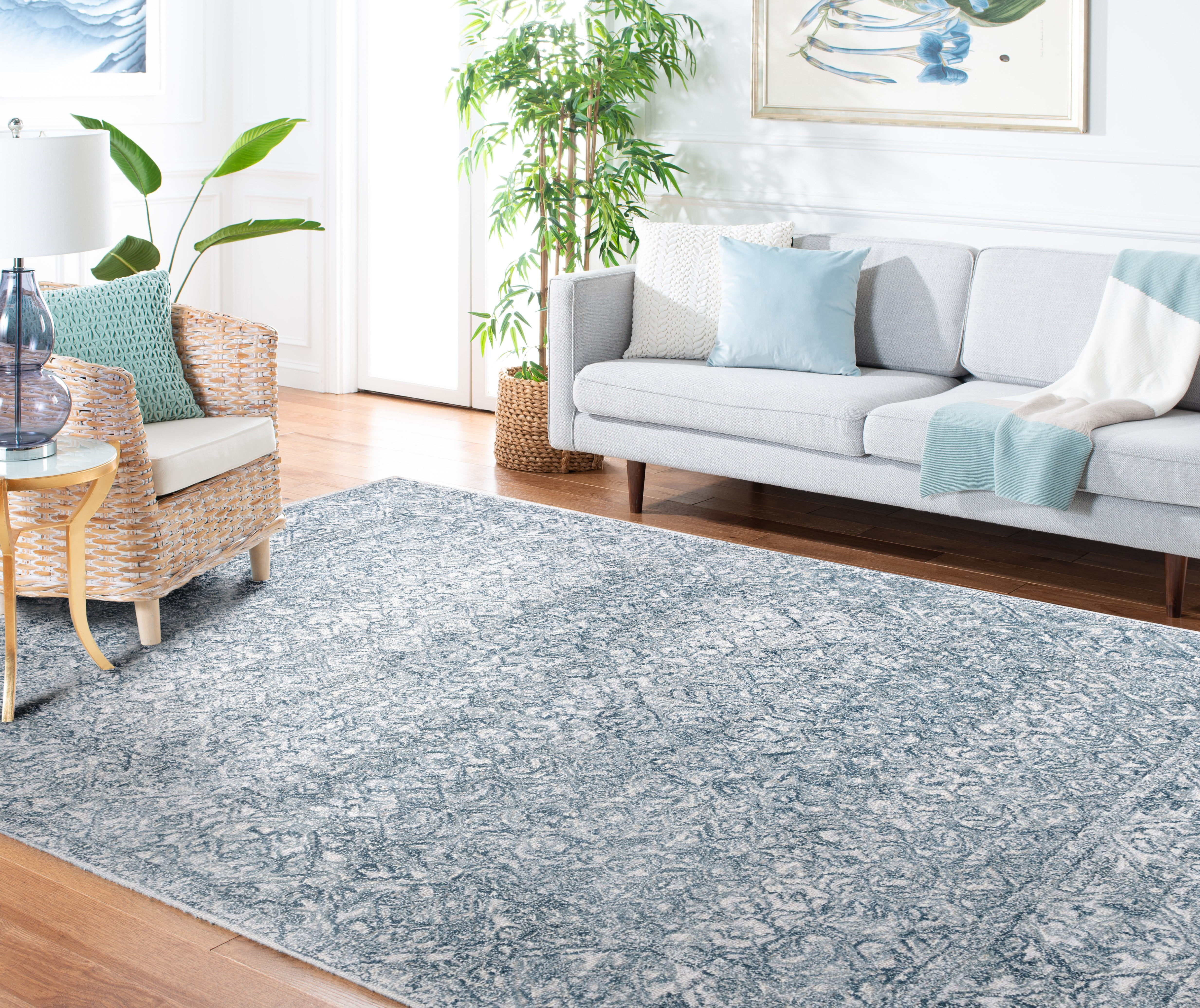 SAFAVIEH Marquee Lalit Diamond Area Rug, Blue/Grey, 6' x 6' Square