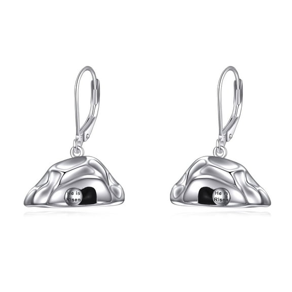 Empty Tomb Earrings, Pure Silver Resurrected Earring, Religious Jewelry, Christian Gift for Women