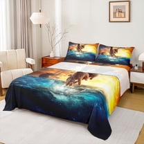 Homewish Couple Hands Adult Twin Sheet Sets, Romantic Love Twin Fitted Sheet, Ocean Titanic Theme Flat Sheet, Microfiber Bedroom Decor, 3-Piece