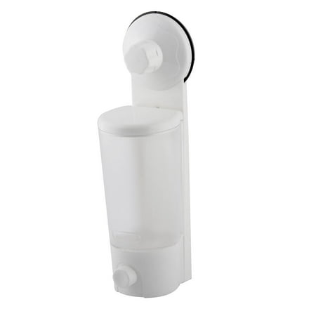 Bathroom Cup Dispensers - Unique Bargains Home Bathroom Wall Plastic Bottle Suction Cup Soap Liquid Dispenser Container