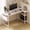White, variant on edx 39 Inch Small L Shaped Computer Desk with Power Outlets, Corner Gaming Table with Reversible Storage Shelves for Home, Office, Rust