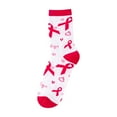 thumbnail image 2 of Socks for Women Breast Cancer Awareness Socks Pink Printed Ribbon Soft Ankle Crew Socks Boat Socks Ankle Sock for Women Hot Pink One Size, 2 of 3