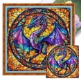 thumbnail image 1 of Punto Cruz Pterosaurio Bordado Algodón 14CT Vitral 40x40cm, 1 of 9