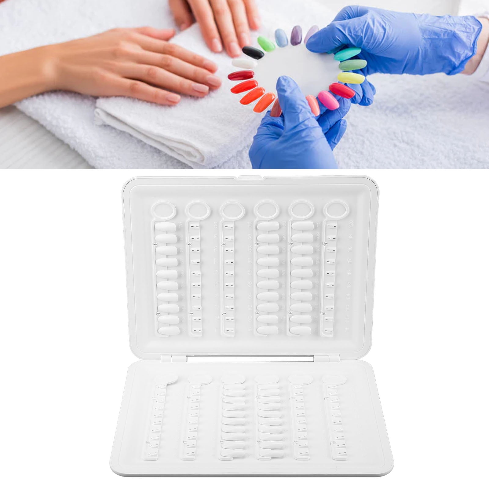 120 Colors Nail Color Display Book Disassemble Snap On Design with 120Pcs Tips White for Manicurist