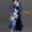 Blue, variant on Azrian Fashion Women Casual Round Neck Sleeveless Dress Solid Coat Two-Piece Set