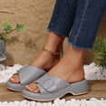 thumbnail image 7 of Bkhluea Women Buckle Strap Platform Wedge Sandals Slip On Comfortable Footwear For Casual Outdoor Party Daily Activities, 7 of 7